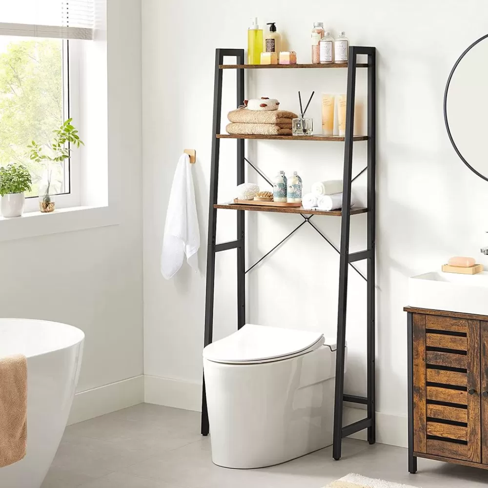 Discount SONGMICS Industriestil Toilettenregal mit 3 Ebenen