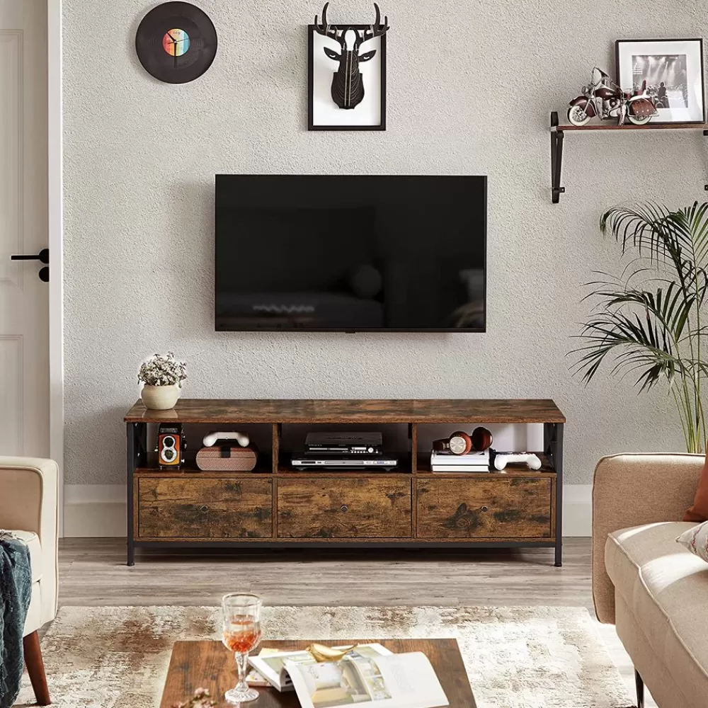 Hot SONGMICS Industriestil TV-Schrank mit 3 Schubladen