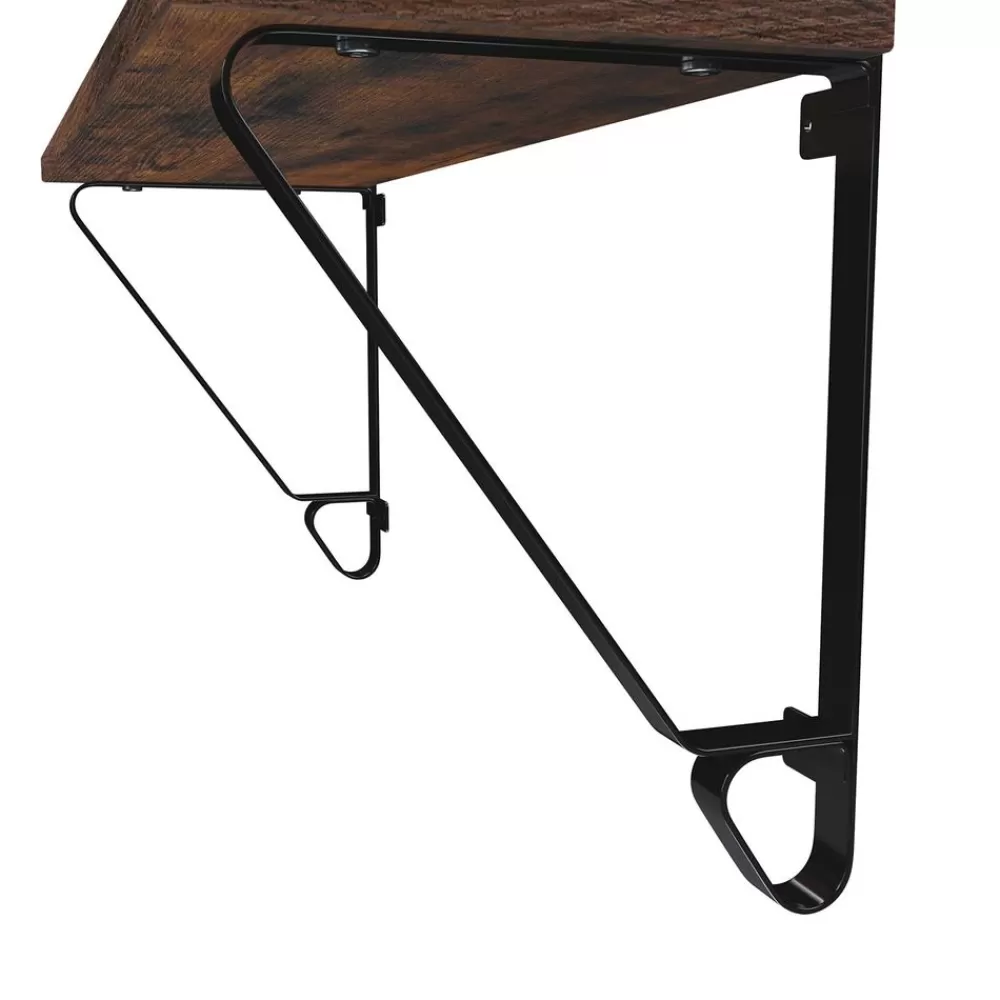 industriestil_wandregal_er_set_4.webp Best Sale SONGMICS Industriestil Wandregal 2er Set vintagebraun-schwarz