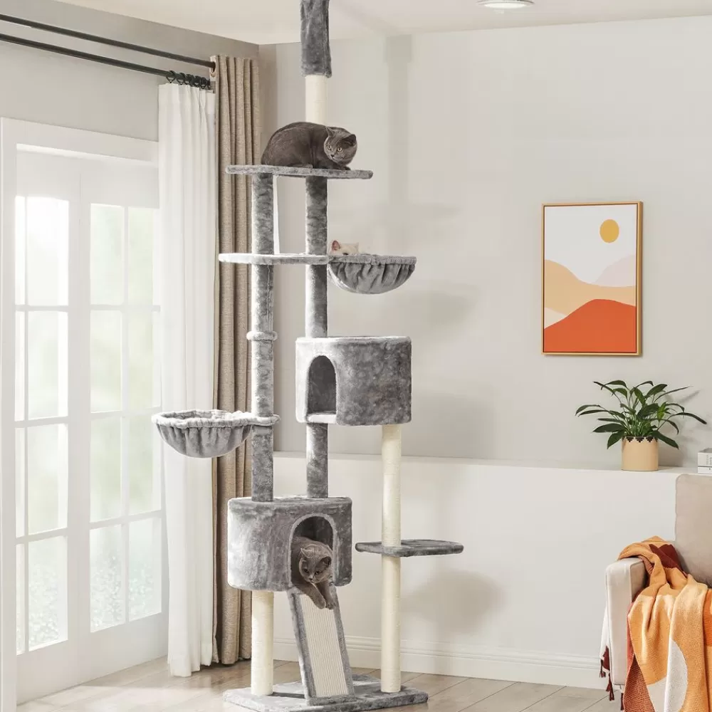 Discount SONGMICS Katzenbaum deckenhoch hellgrau