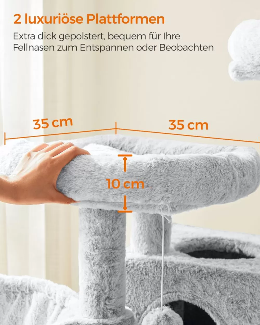 katzenbaum_mit_weichem_bezug_hellbraun_11.webp Flash Sale SONGMICS Katzenbaum mit weichem Bezug Hellbraun