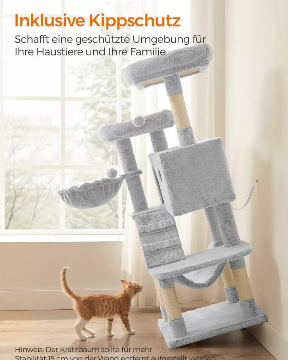katzenbaum_mit_weichem_bezug_hellbraun_13.webp Flash Sale SONGMICS Katzenbaum mit weichem Bezug Hellbraun