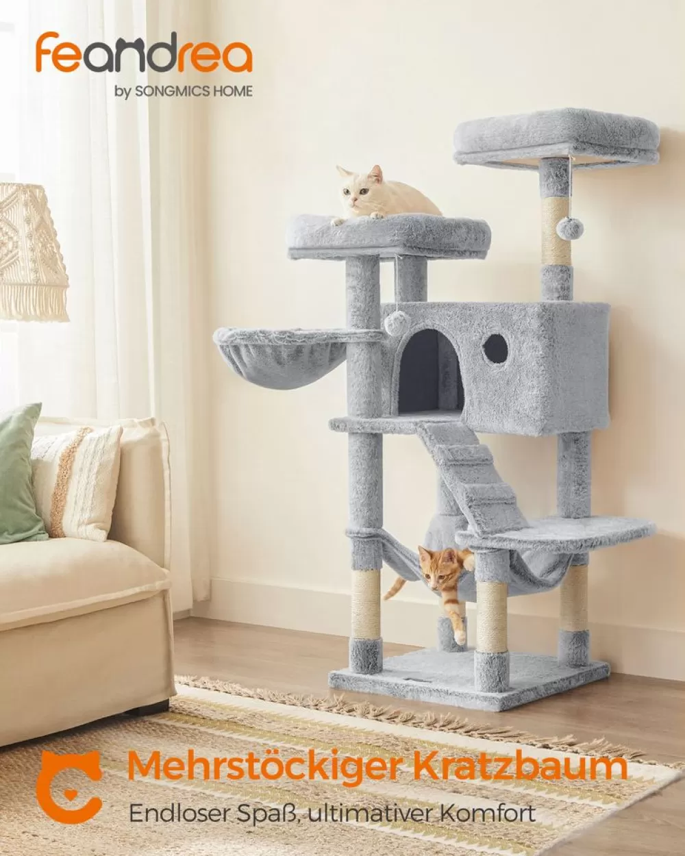 katzenbaum_mit_weichem_bezug_hellbraun_8.webp Flash Sale SONGMICS Katzenbaum mit weichem Bezug Hellbraun
