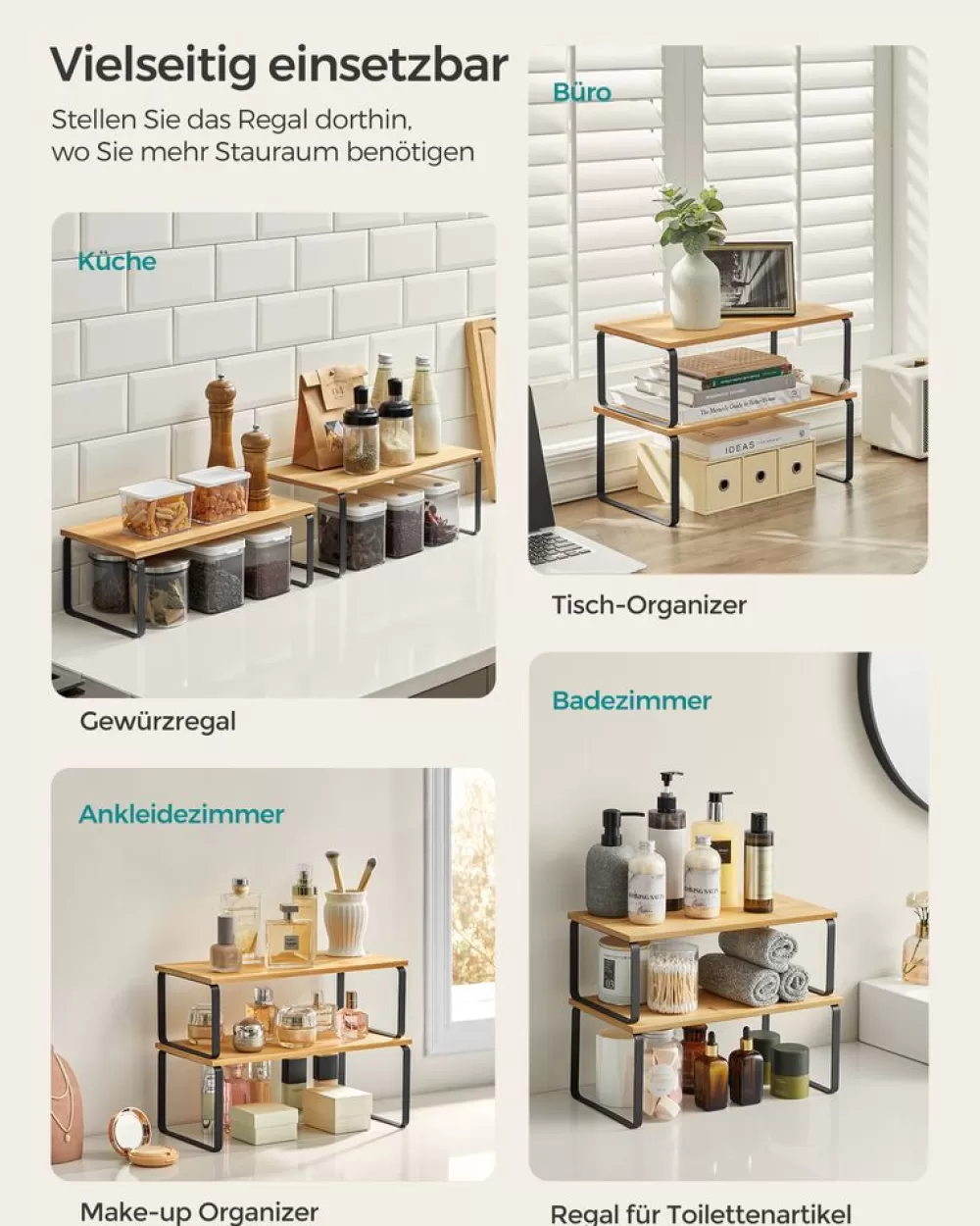 kchenorganizer_er_set_erweiterbar_stapelbar_wolkenweinaturbeige_12.webp Outlet SONGMICS Küchen-Organizer 2er Set erweiterbar stapelbar wolkenweiß-naturbeige
