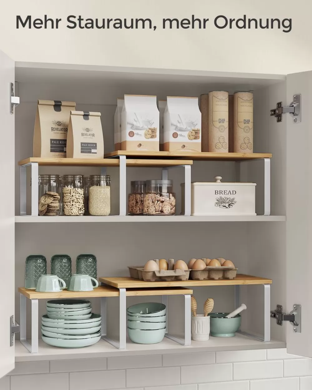 kchenorganizer_er_set_erweiterbar_stapelbar_wolkenweinaturbeige_2.webp Outlet SONGMICS Küchen-Organizer 2er Set erweiterbar stapelbar wolkenweiß-naturbeige