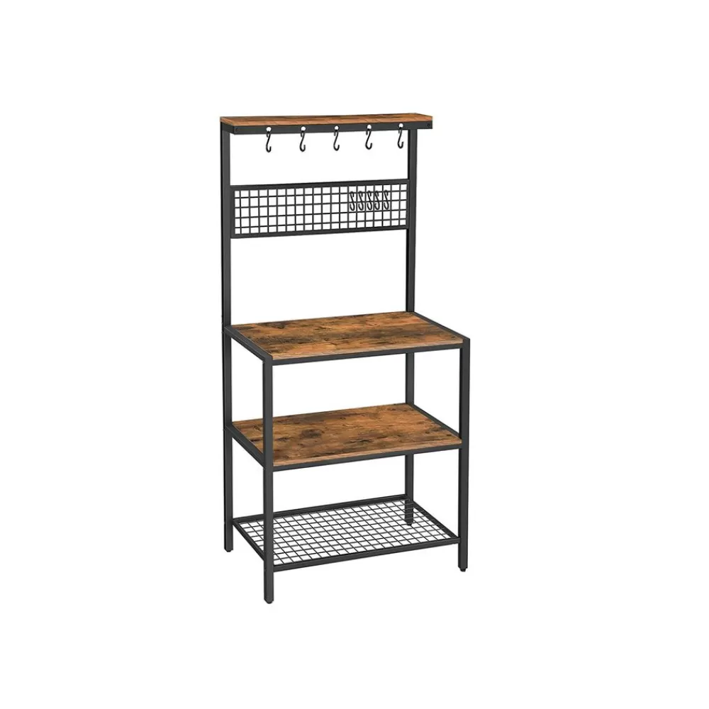 Sale SONGMICS Küchenregal Gitter Industrie-Design vintagebraun-schwarz