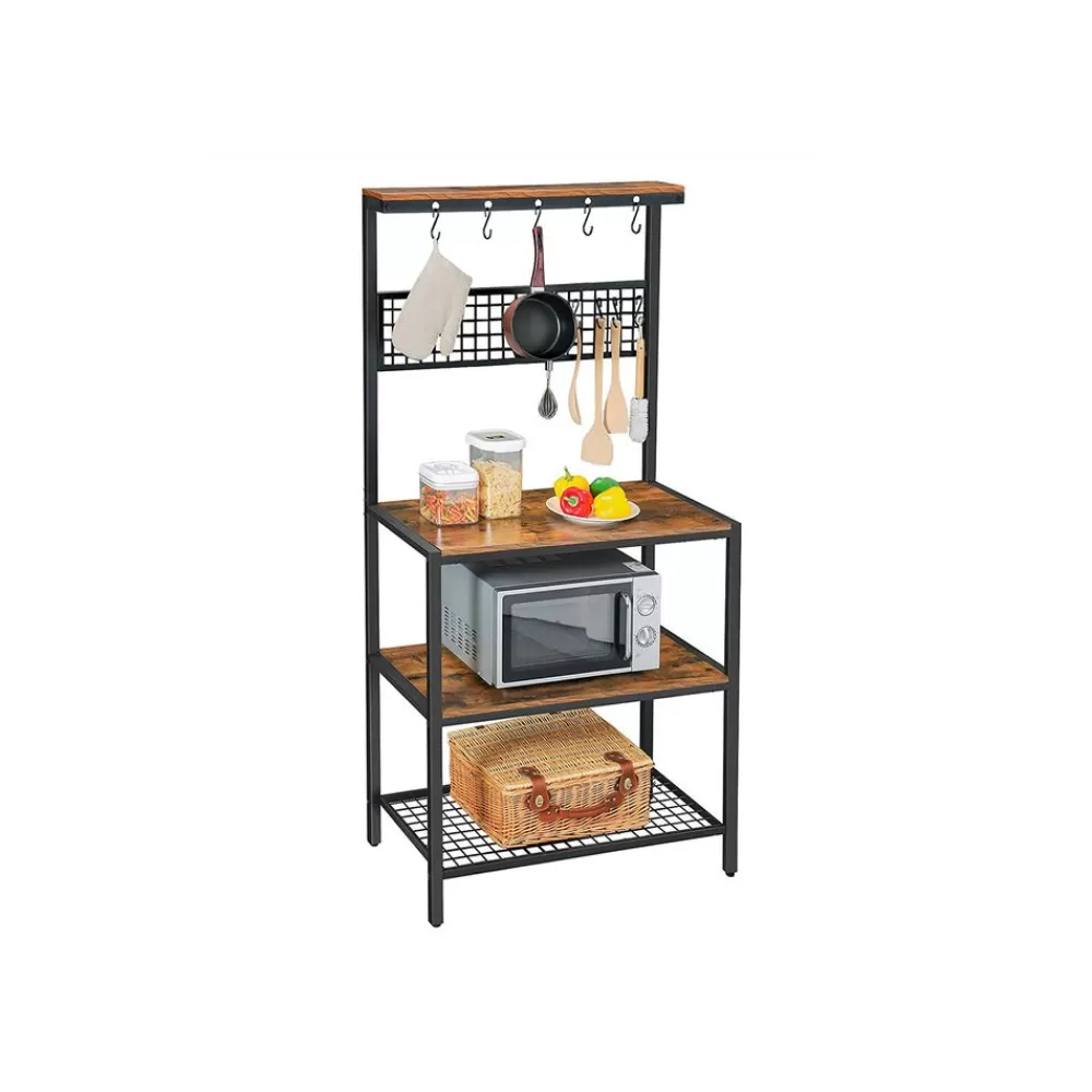 Sale SONGMICS Küchenregal Gitter Industrie-Design vintagebraun-schwarz