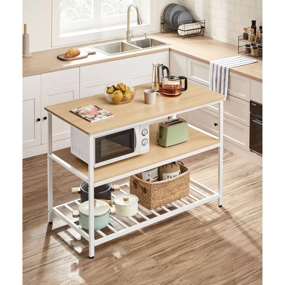 Shop SONGMICS Küchenregal 3-stufig mit großer Arbeitsplatte und Stahlrahmen