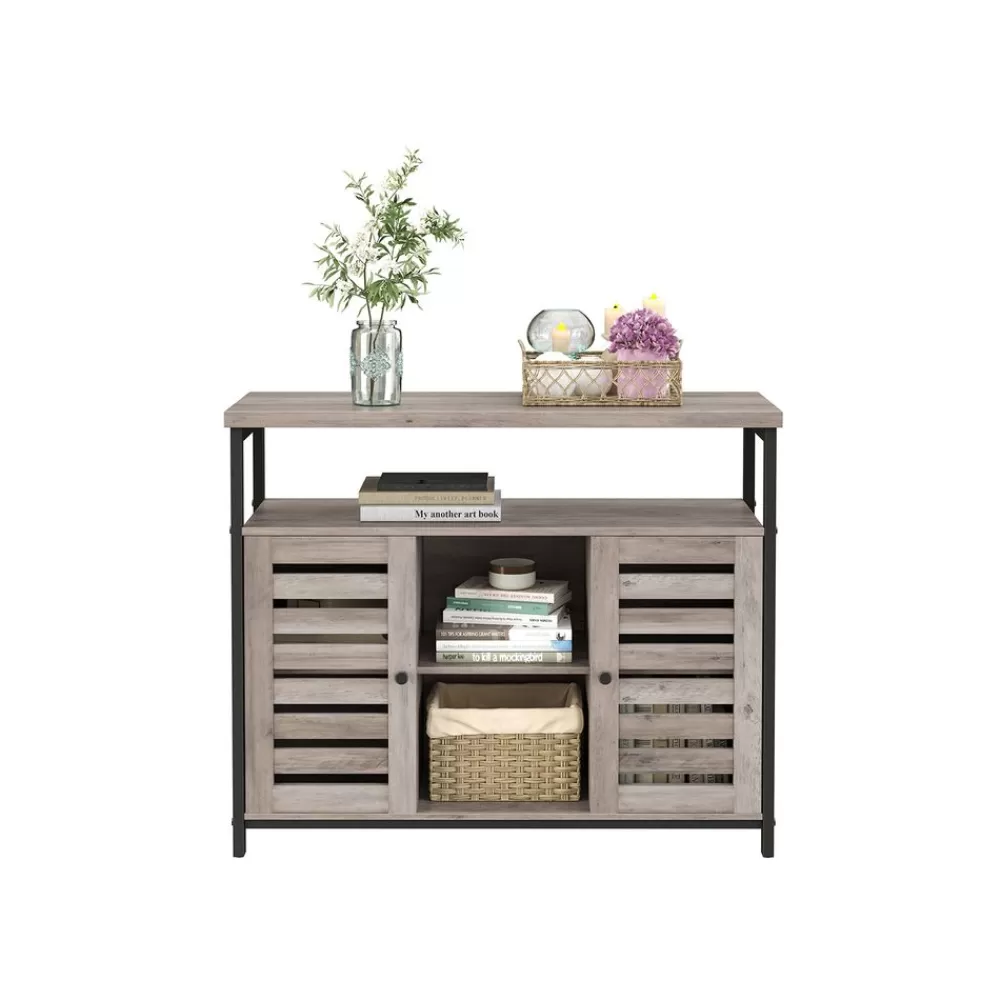 Outlet SONGMICS Küchenschrank Greige-Schwarz