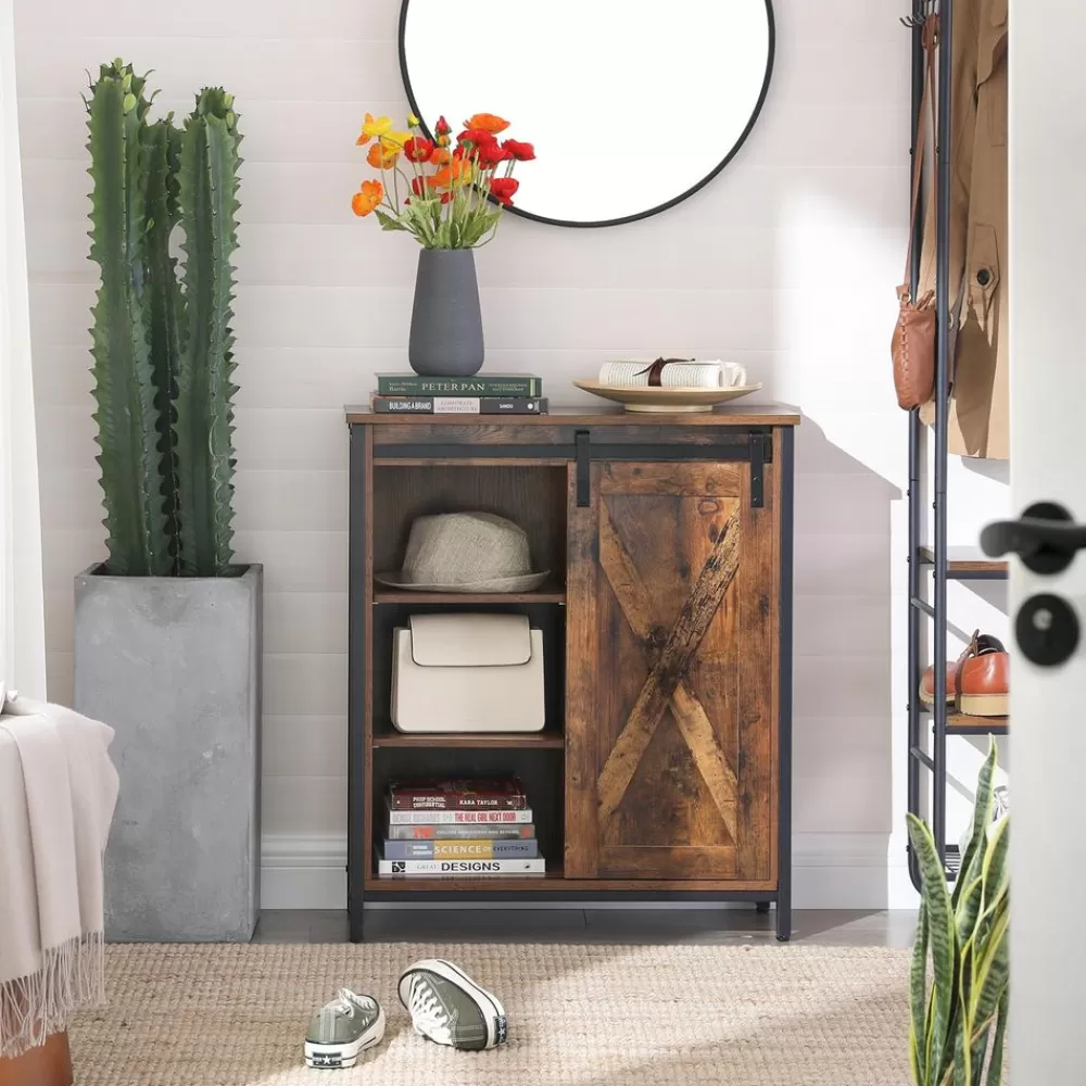 kchenschrank_mit_schiebetr_3-1.webp Outlet SONGMICS Küchenschrank mit Schiebetür vintagebraun-schwarz