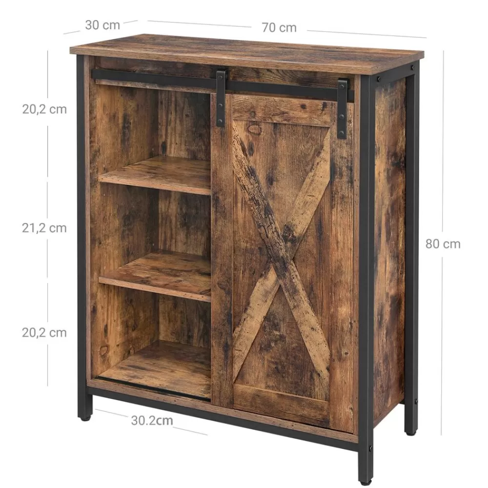 kchenschrank_mit_schiebetr_6-1.webp Outlet SONGMICS Küchenschrank mit Schiebetür vintagebraun-schwarz