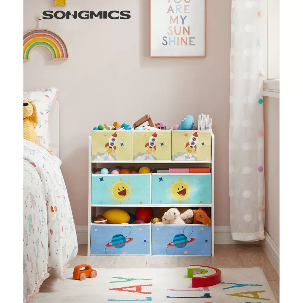 Clearance SONGMICS Kinderzimmer-Regal mit 7 Boxen