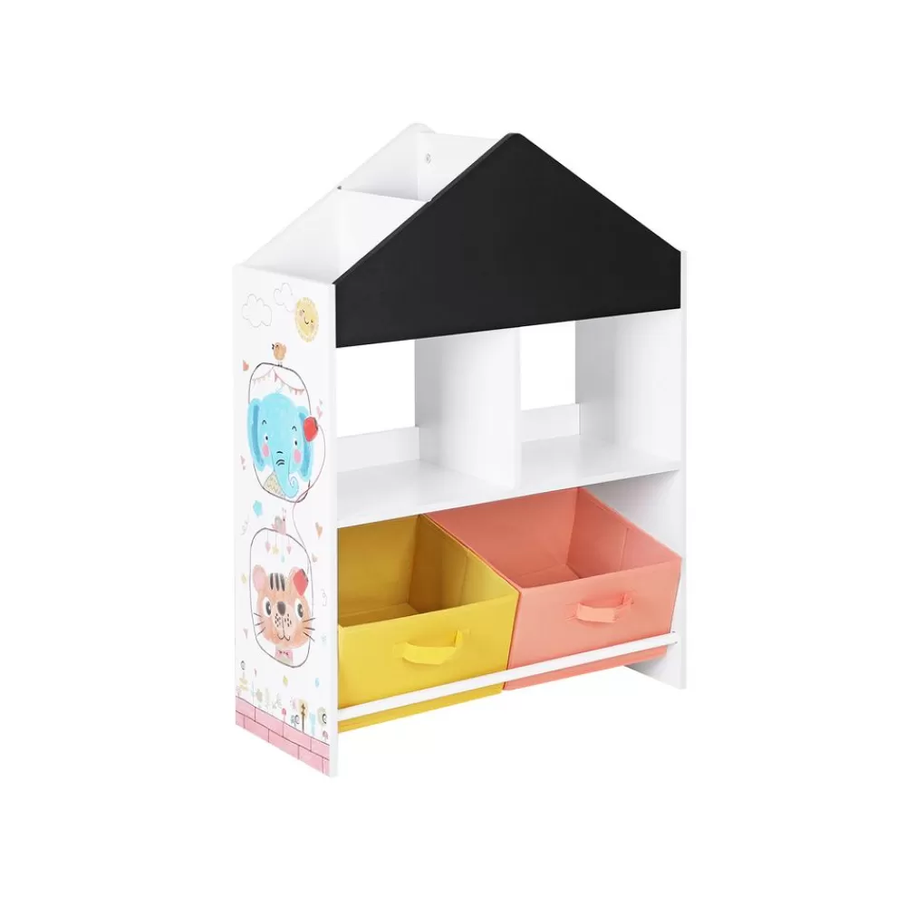 Sale SONGMICS Kinderzimmerregal schwarz orange und gelb Bunt