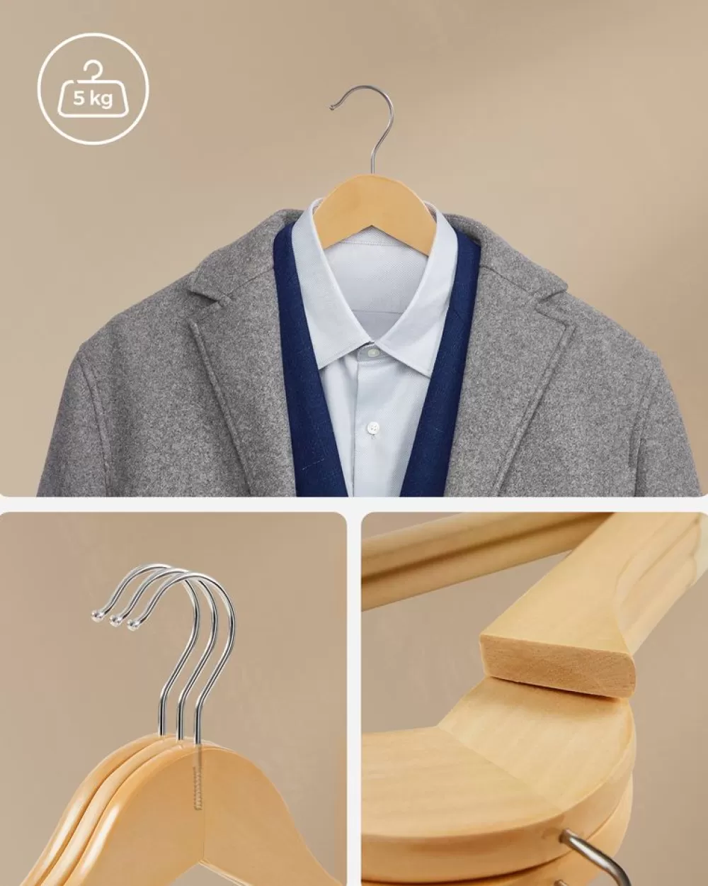 kleiderbgel_holz_12.webp Discount SONGMICS Kleiderbügel Holz