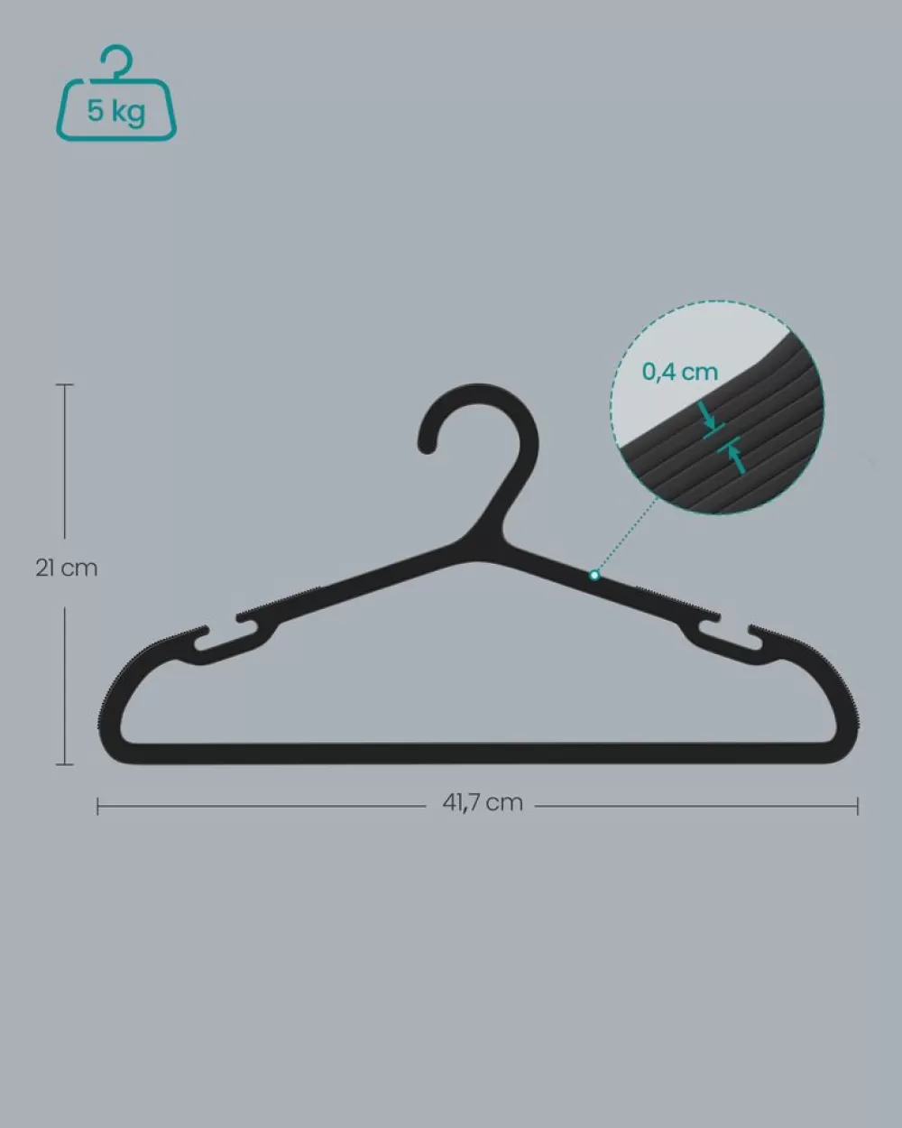 kleiderbgel_kunststoff_er_set__cm_breit_tintenschwarz_4.webp Store SONGMICS Kleiderbügel Kunststoff 50er Set 41,7 cm breit tintenschwarz