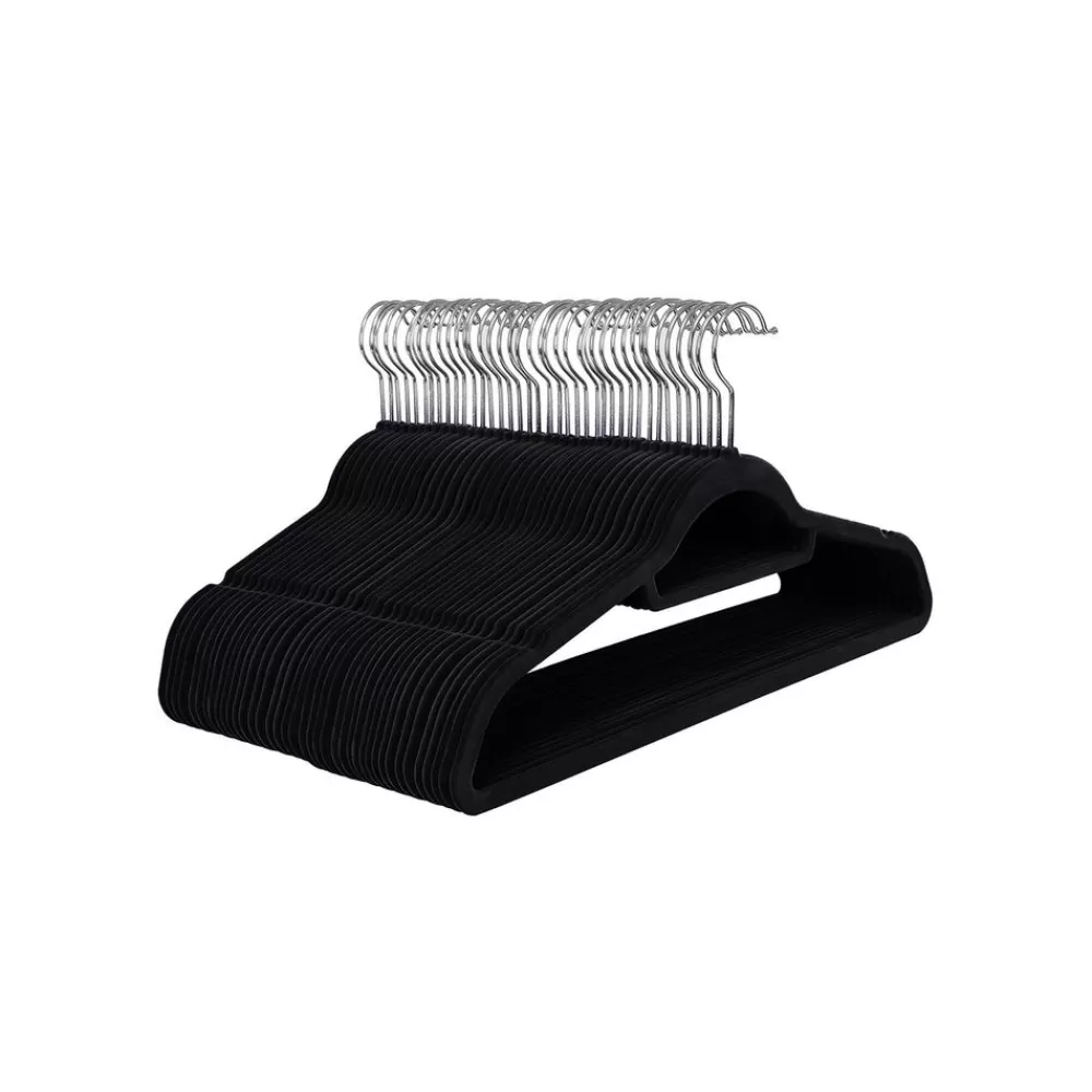 Best Sale SONGMICS Kleiderbügel Samt 50 Stück Schwarz