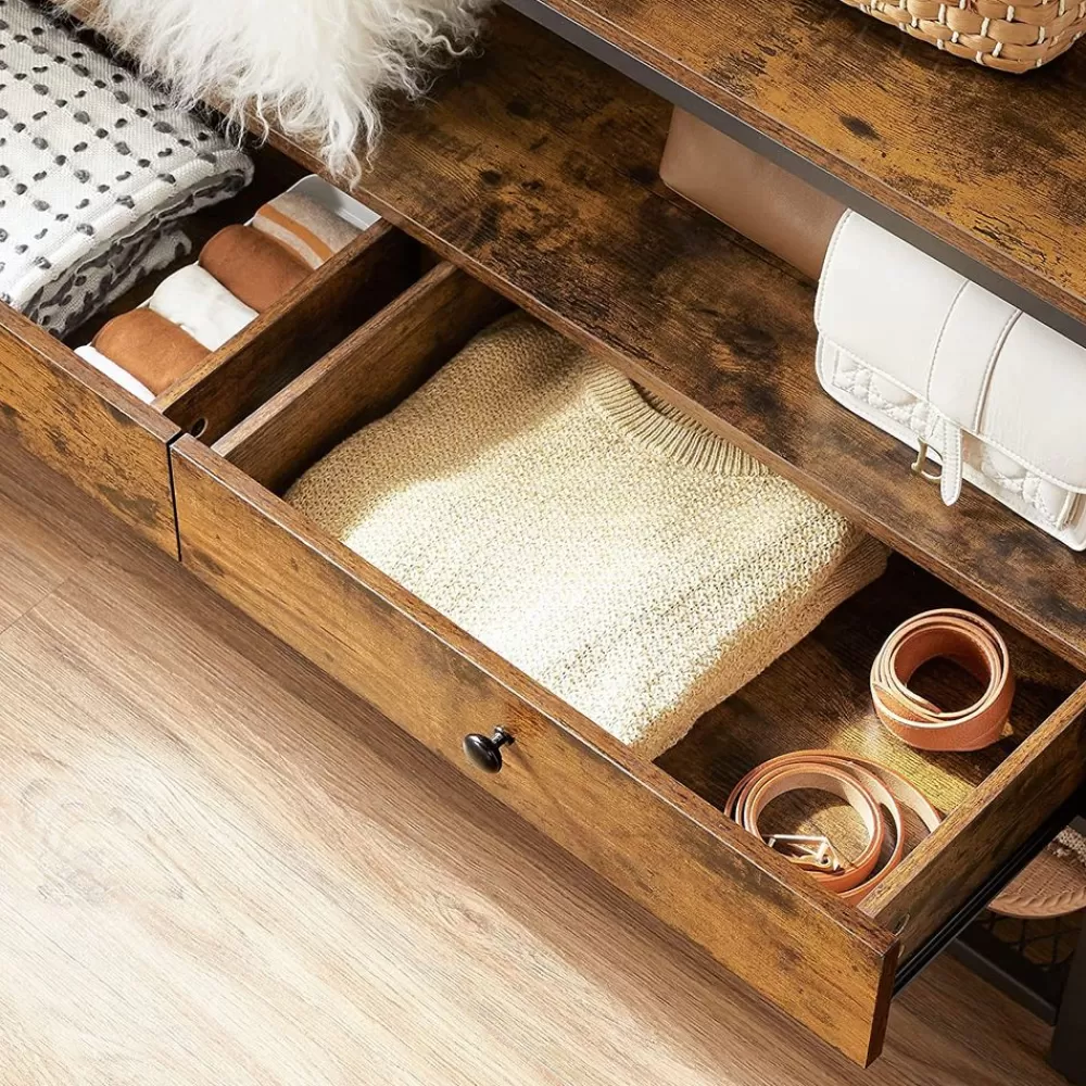 kleiderschrank_offen_vintagebraunschwarz_5.webp Hot SONGMICS Kleiderschrank offen vintagebraun-schwarz