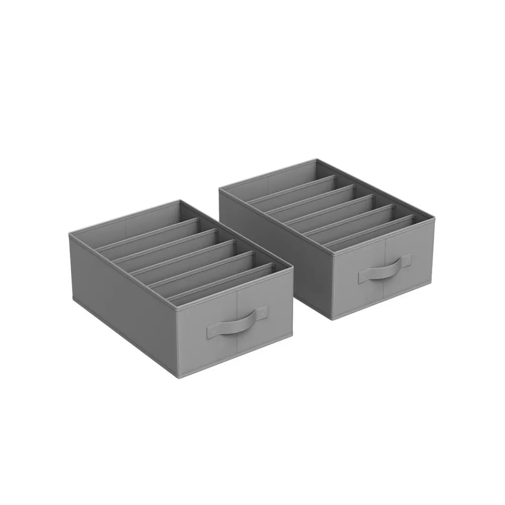 Shop SONGMICS Kleiderschrank-Organizer 6 Fächer 2er Set taubengrau