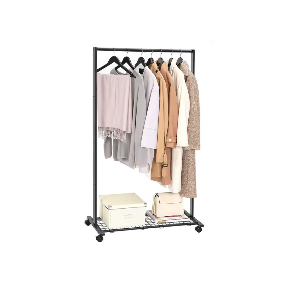 Store SONGMICS Kleiderstange mit Gitterebene Schwarz