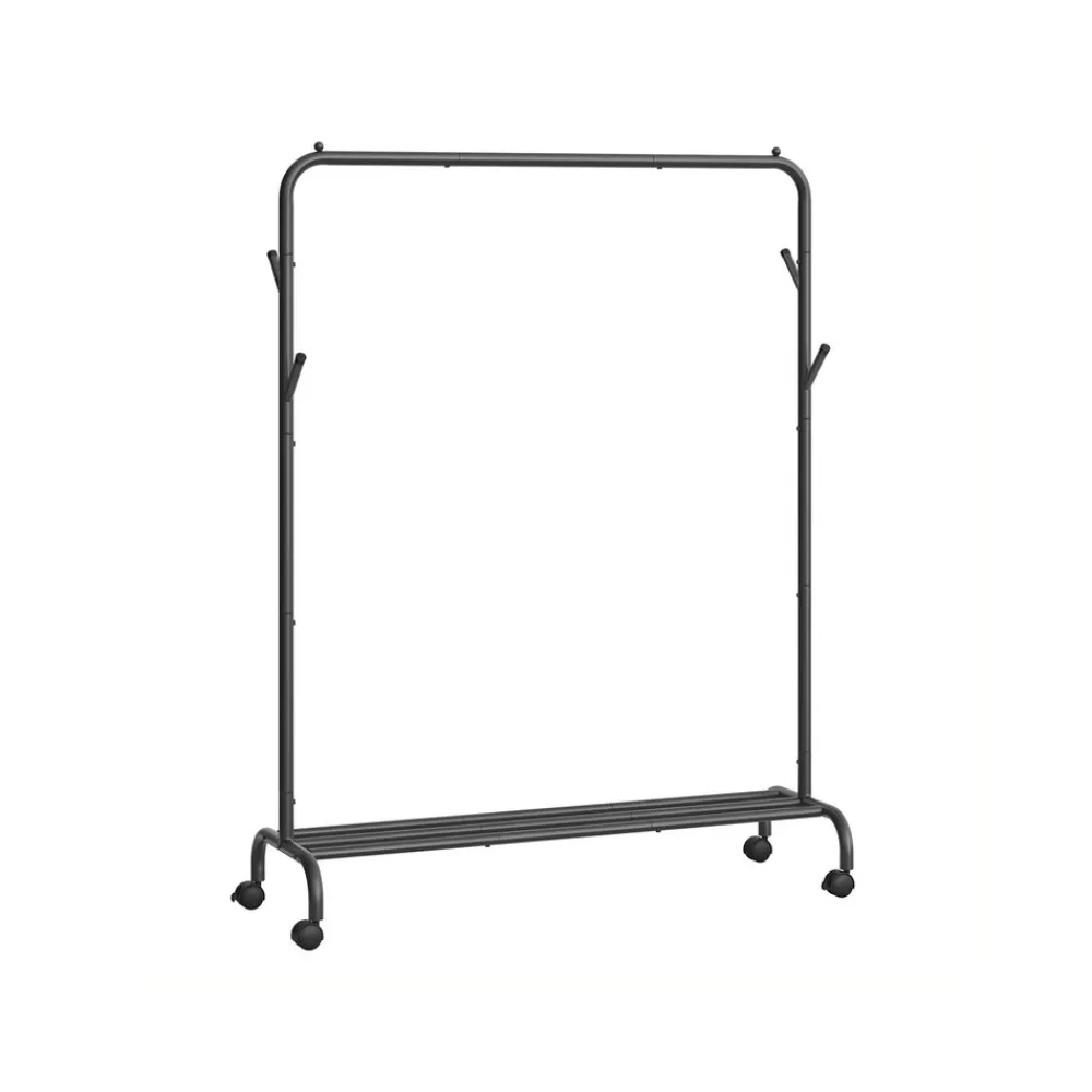 Store SONGMICS Kleiderständer auf Rollen 103,5 cm breit tintenschwarz