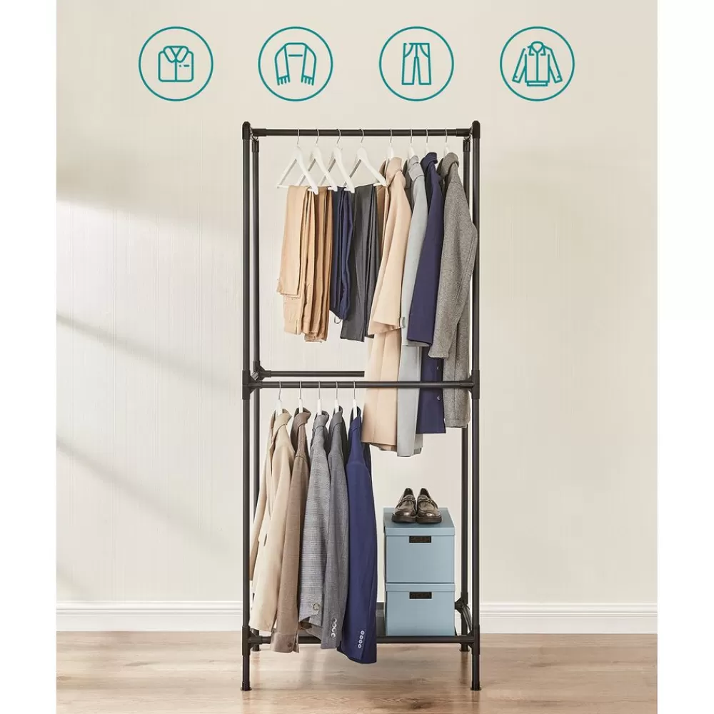 kleiderstnder_mit__kleiderstangen_4.webp Discount SONGMICS Kleiderständer mit 3 Kleiderstangen