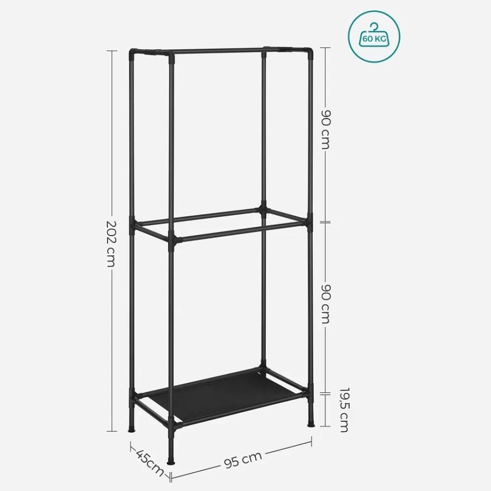 kleiderstnder_mit__kleiderstangen_5.webp Discount SONGMICS Kleiderständer mit 3 Kleiderstangen