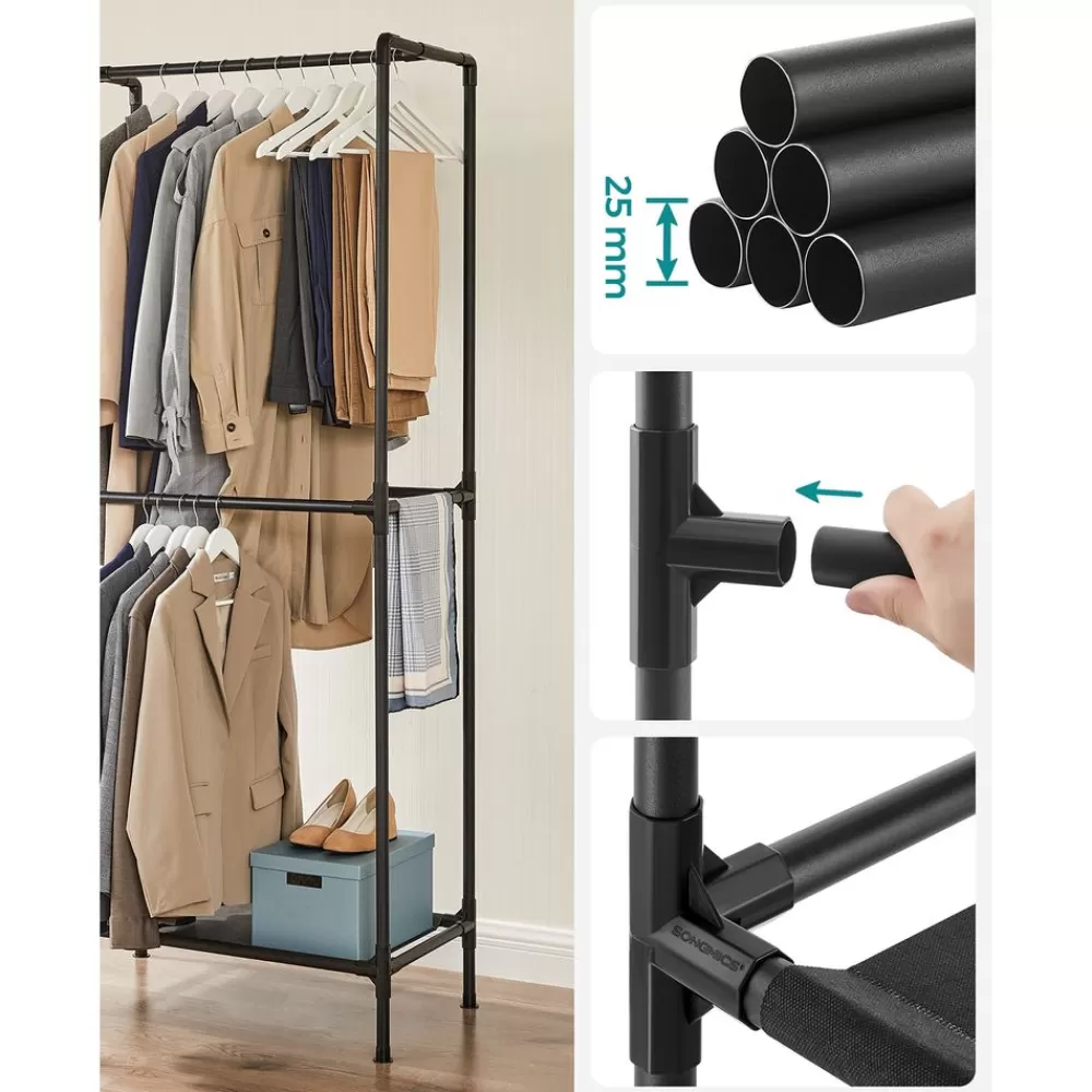kleiderstnder_mit__kleiderstangen_6.webp Discount SONGMICS Kleiderständer mit 3 Kleiderstangen