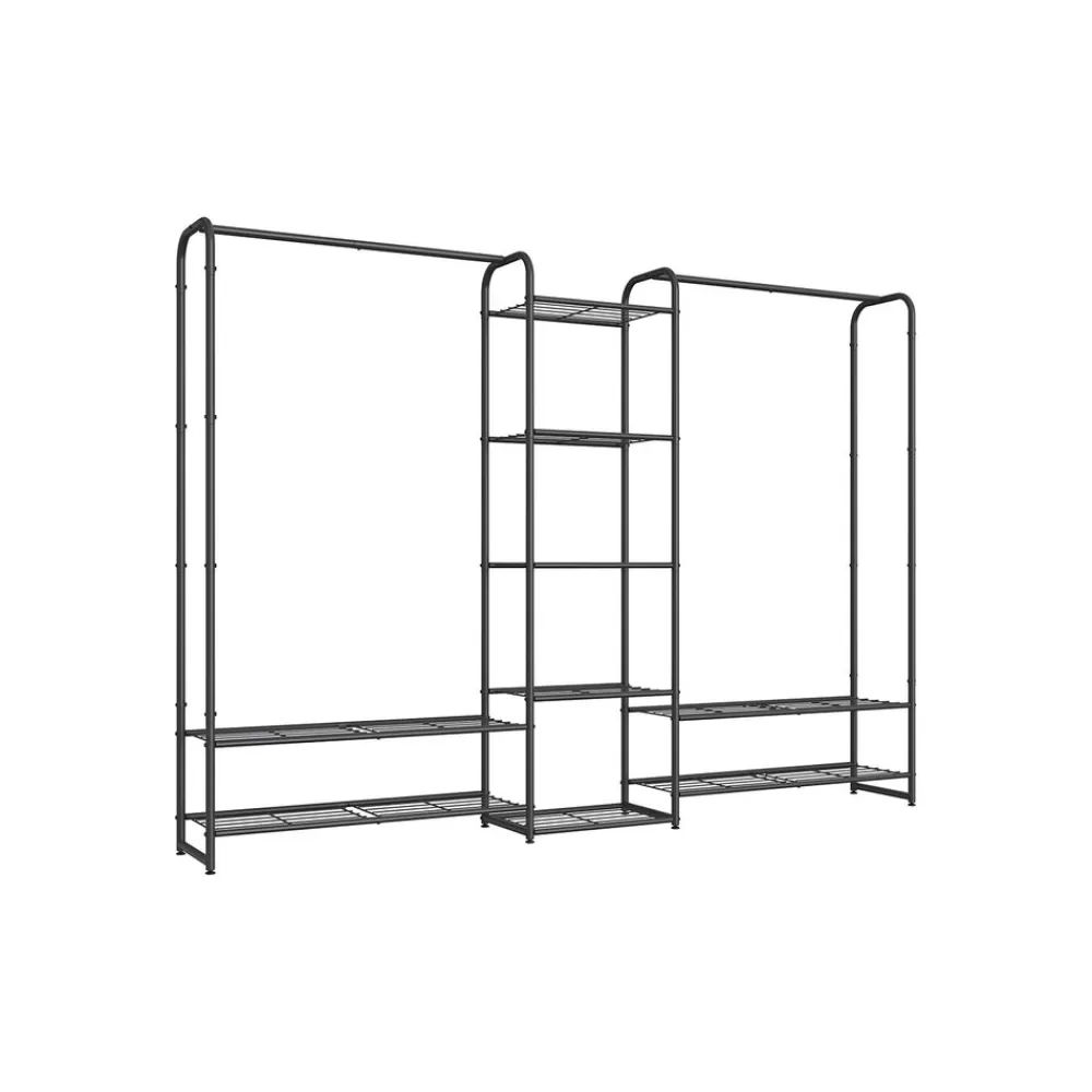 Cheap SONGMICS Kleiderständer mit Ablagen 29 x 183 x 158,4 cm mattschwarz