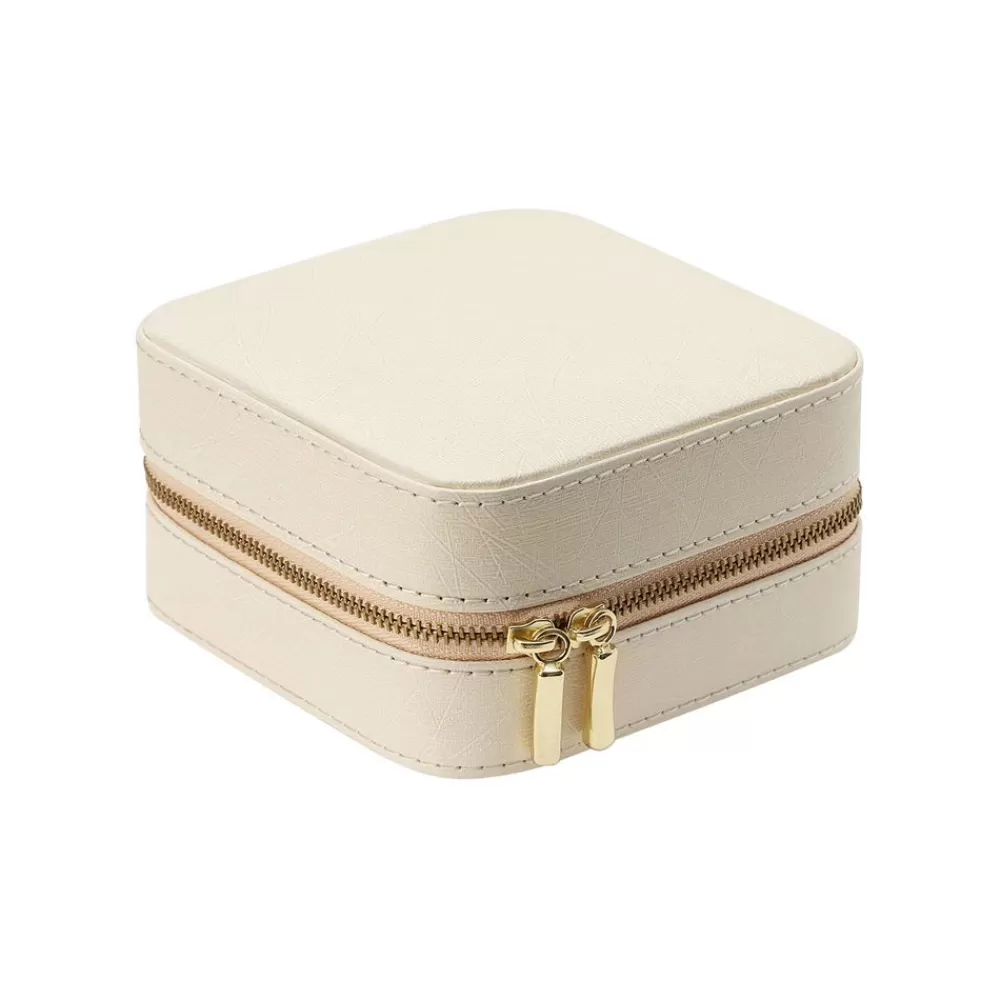 Hot SONGMICS Kleine Schmuckbox Creme
