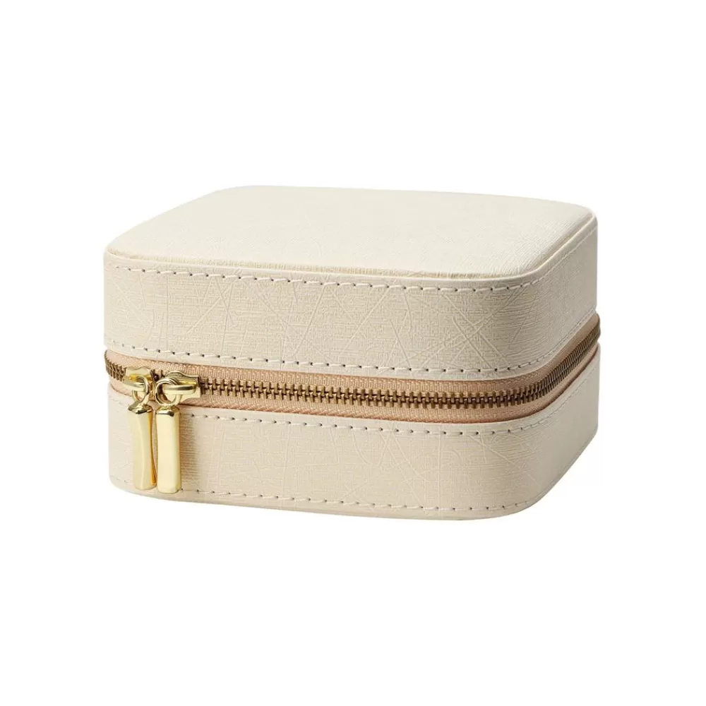 Hot SONGMICS Kleine Schmuckbox Creme