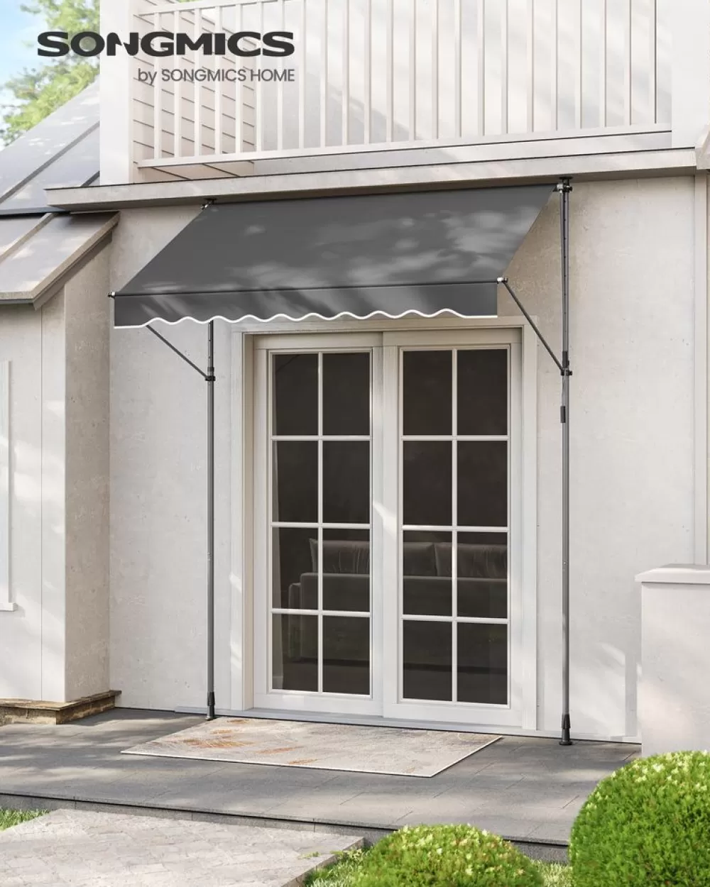 Store SONGMICS Klemmmarkise 200 x 120 cm mit Handkurbel für Sonnenschutz