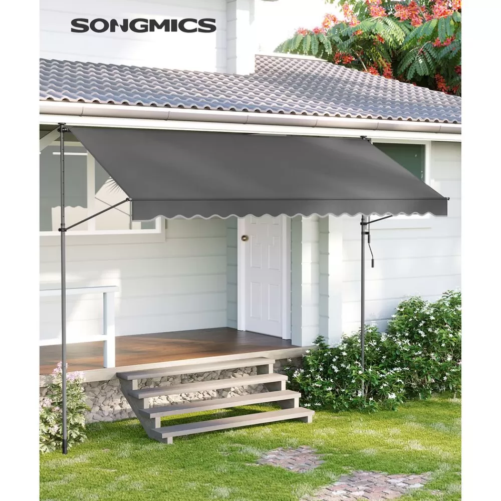 Cheap SONGMICS Klemmmarkise 350 x 130 cm mit Kurbel