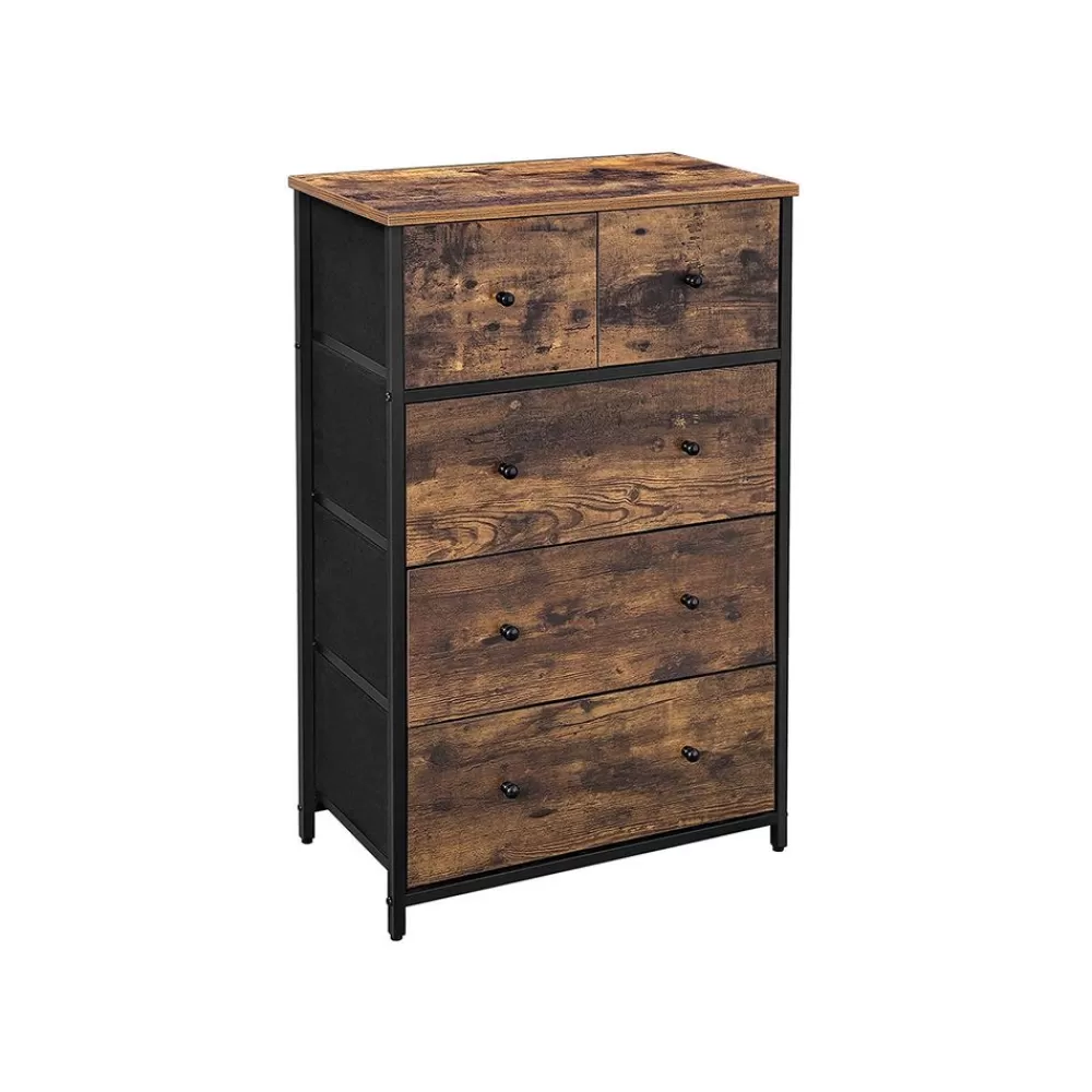 Flash Sale SONGMICS Kommode mit Stoffschubladen Vintagebraun