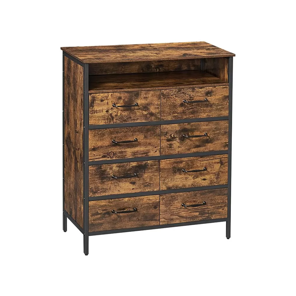 Outlet SONGMICS Kommode Schubladen Vintagebraun-Schwarz