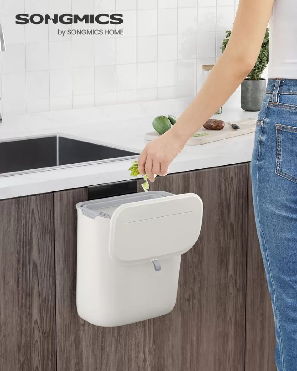 Sale SONGMICS Komposteimer 9L Weiß Weiβ