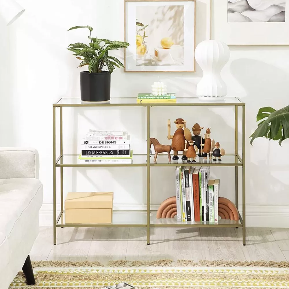 Shop SONGMICS Konsolentisch aus Hartglas Gold