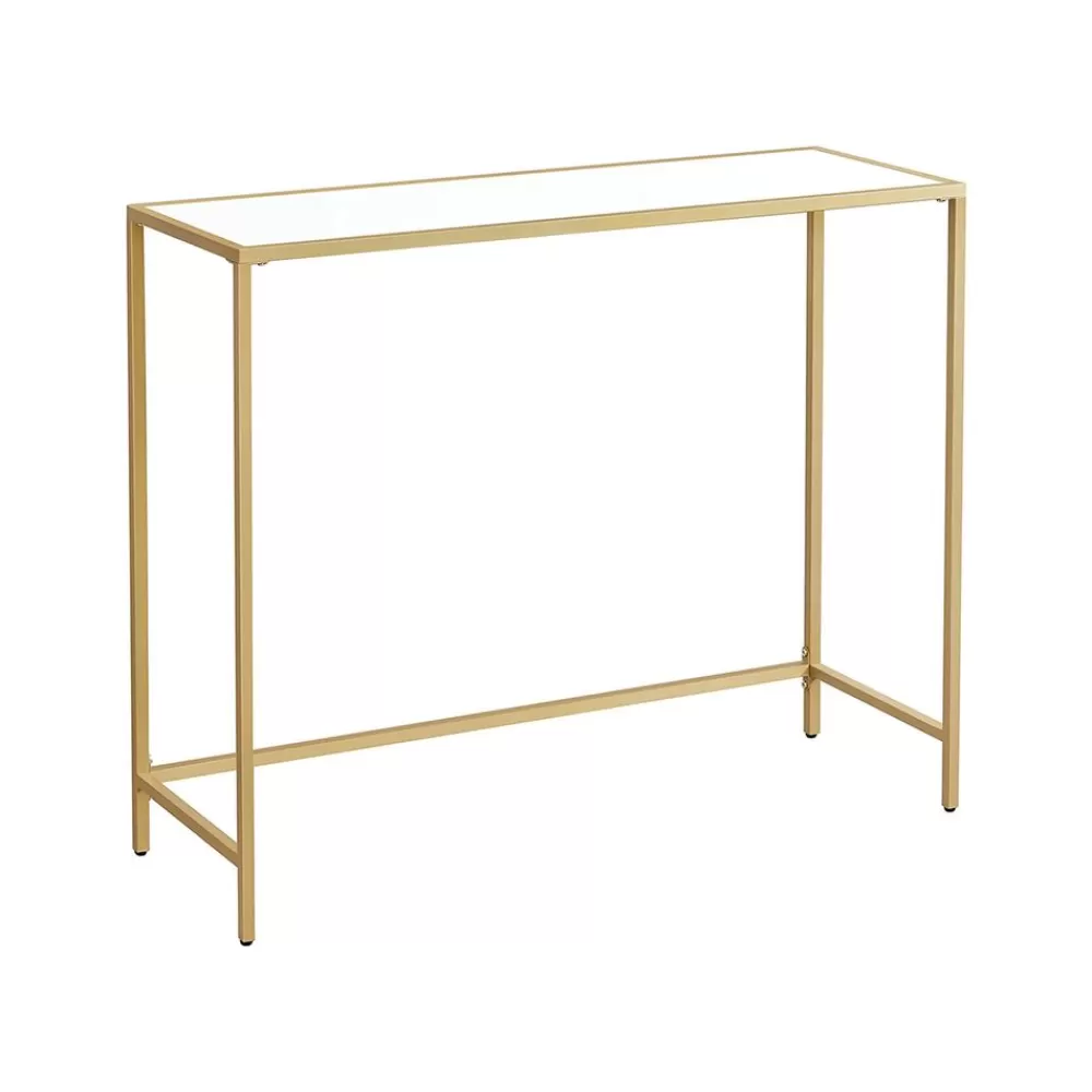 Shop SONGMICS Konsolentisch mit Stahlgestell goldfarben-weiß