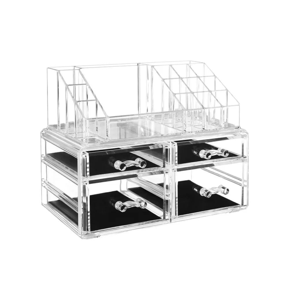 Online SONGMICS Kosmetikbox 4 Schubladen transparent