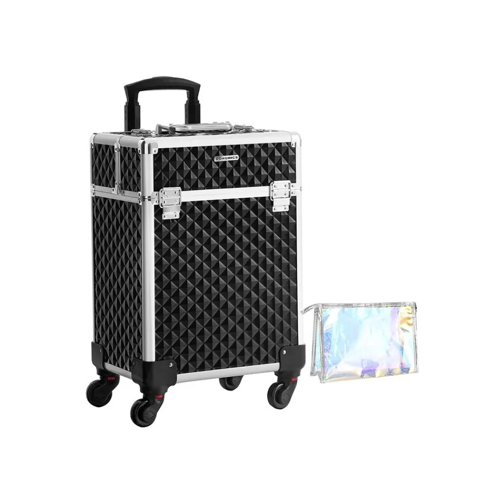 Fashion SONGMICS Kosmetikkoffer mit Universalrollen Schwarz