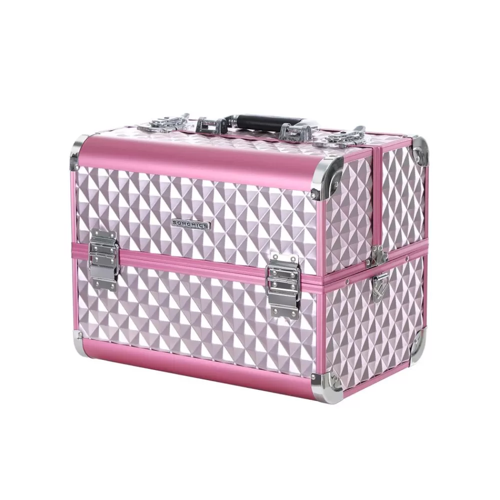 Shop SONGMICS Kosmetikkoffer Rosa-Silber