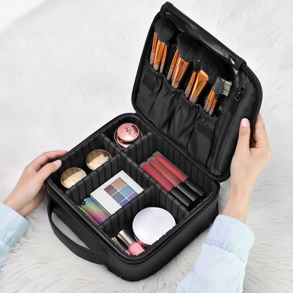 kosmetiktasche_mit_trennwnden_schwarz_2.webp Best SONGMICS Kosmetiktasche mit Trennwänden Schwarz