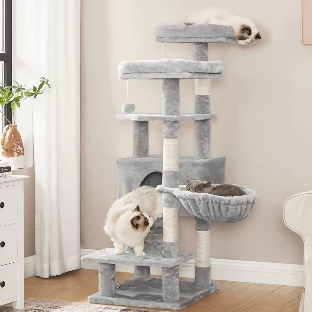 Store SONGMICS Kratzbaum 142 cm hellgrau