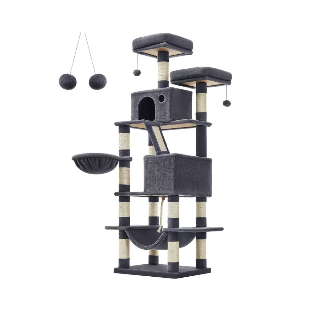 Store SONGMICS Kratzbaum 168 cm mit 2 Höhlen
