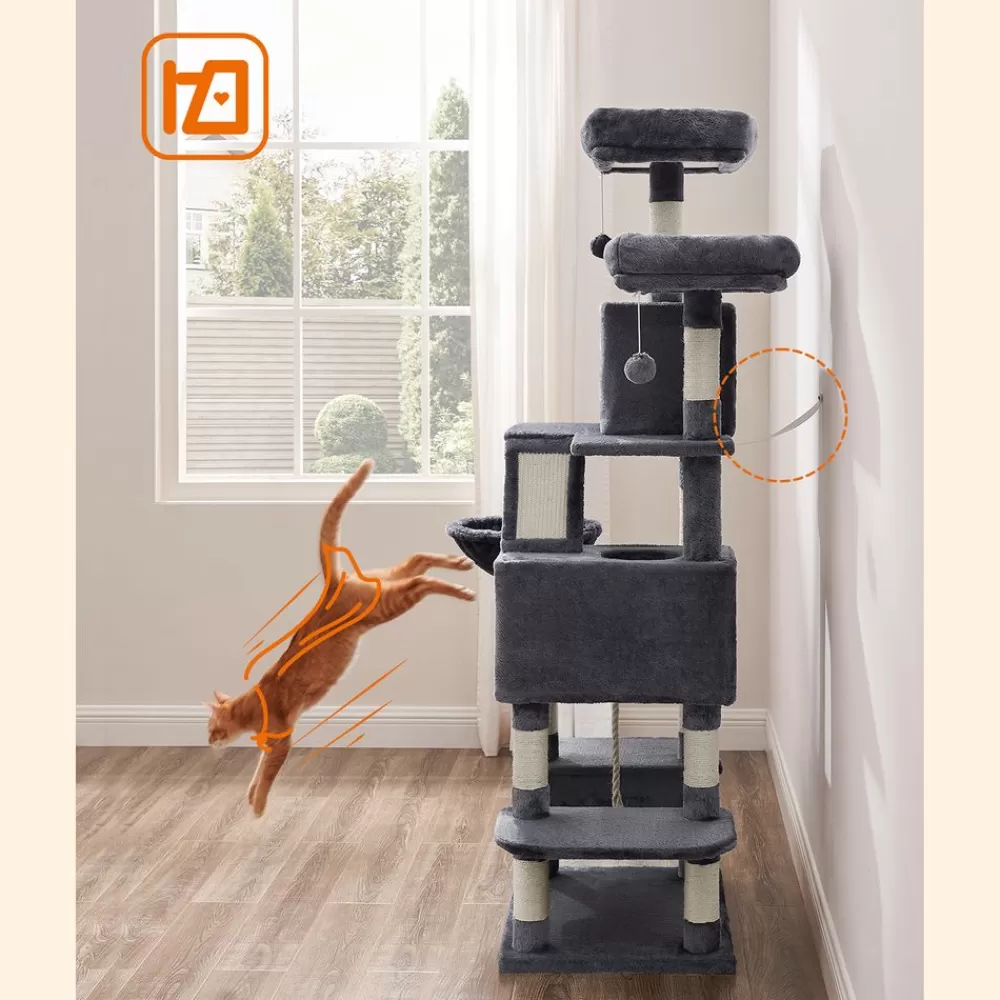 kratzbaum__cm_mit__hhlen_8.webp Store SONGMICS Kratzbaum 168 cm mit 2 Höhlen