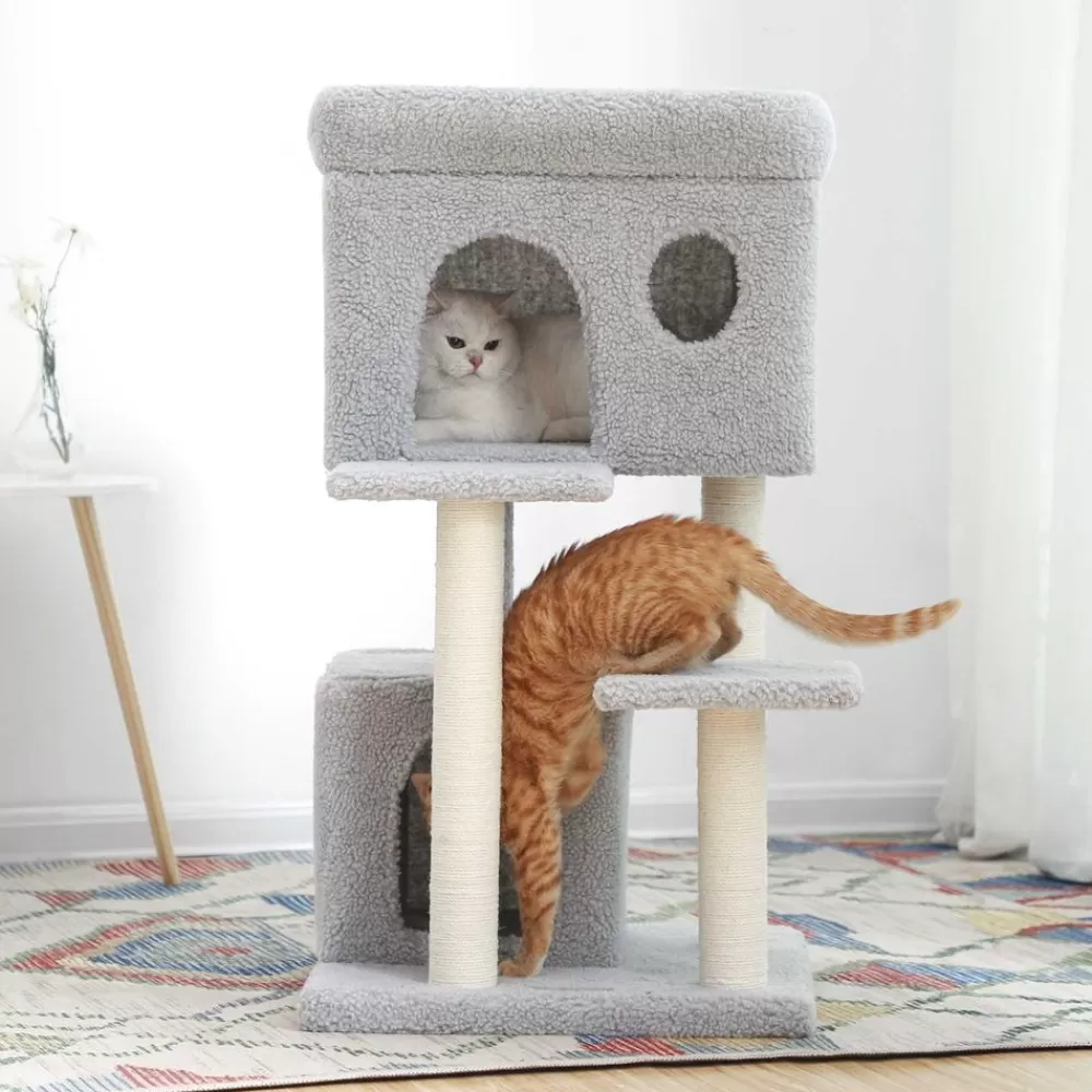 kratzbaum_fleece__cm_hellgrau_2.webp Clearance SONGMICS Kratzbaum Fleece 85 cm Hellgrau