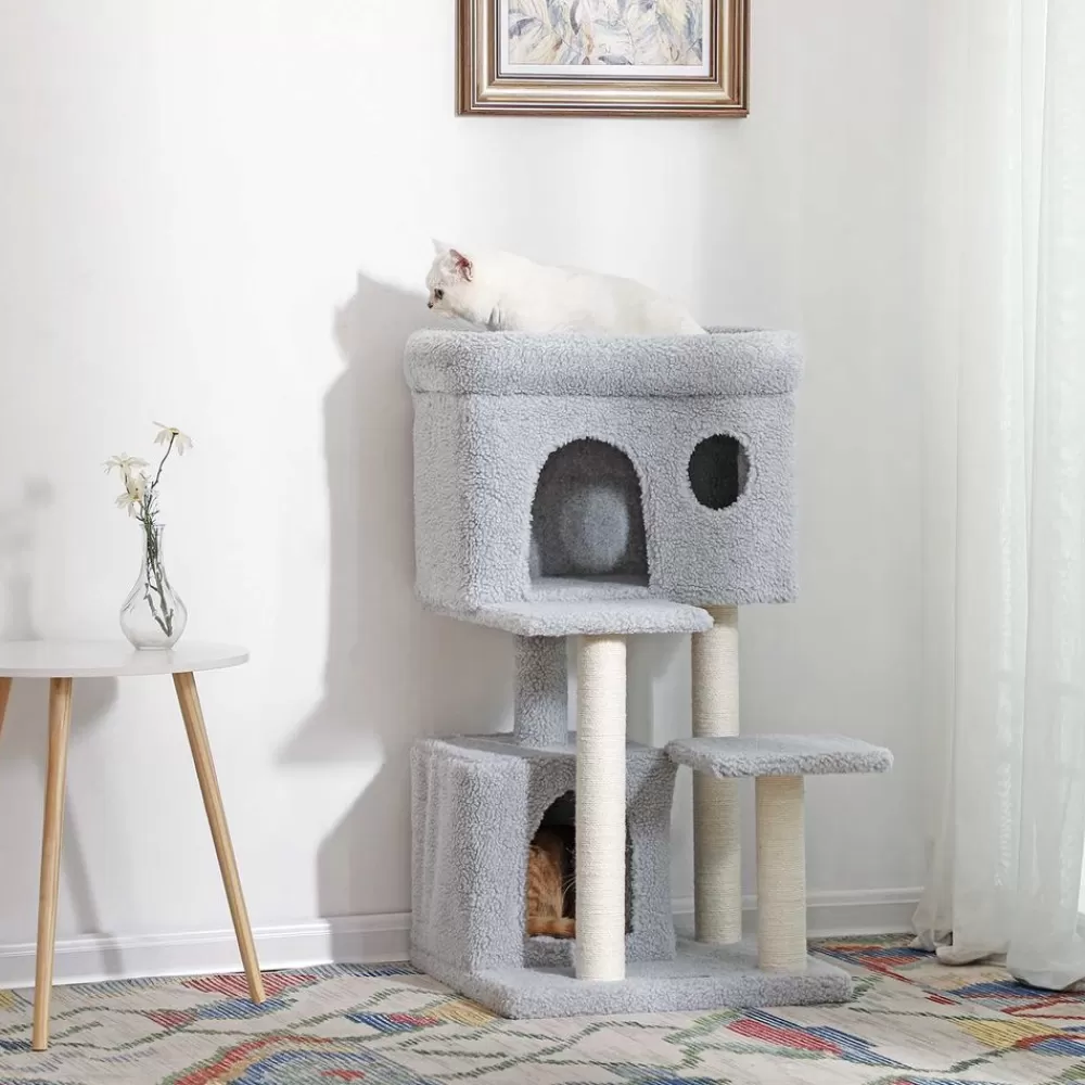 kratzbaum_fleece__cm_hellgrau_3.webp Clearance SONGMICS Kratzbaum Fleece 85 cm Hellgrau