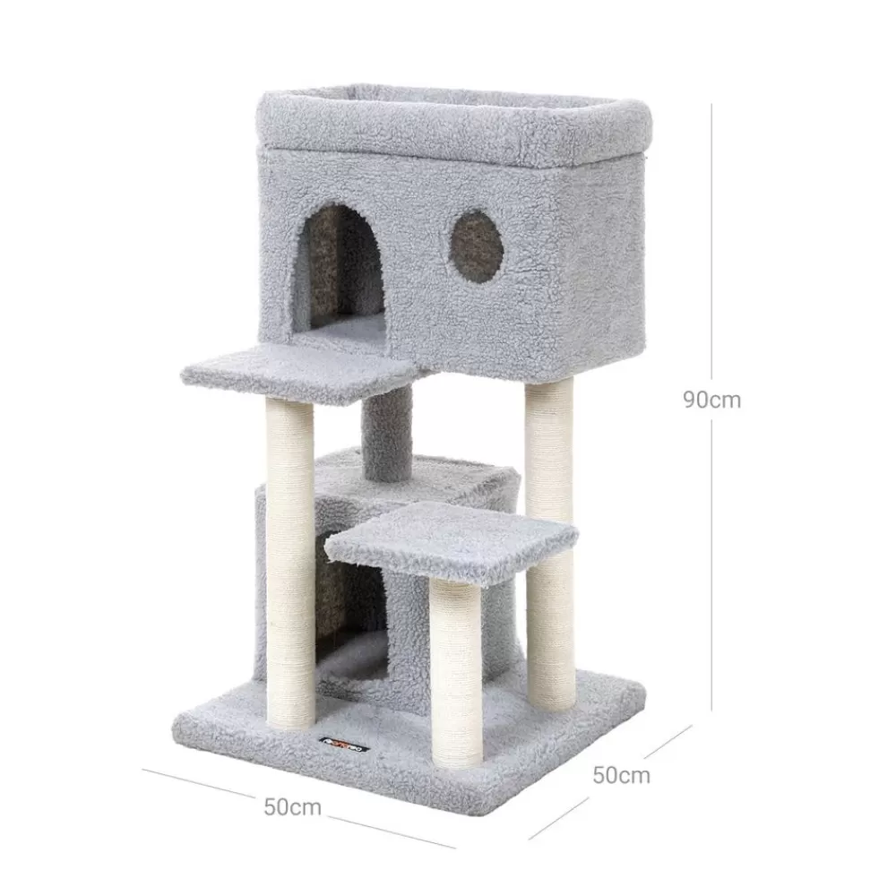 kratzbaum_fleece__cm_hellgrau_6.webp Clearance SONGMICS Kratzbaum Fleece 85 cm Hellgrau