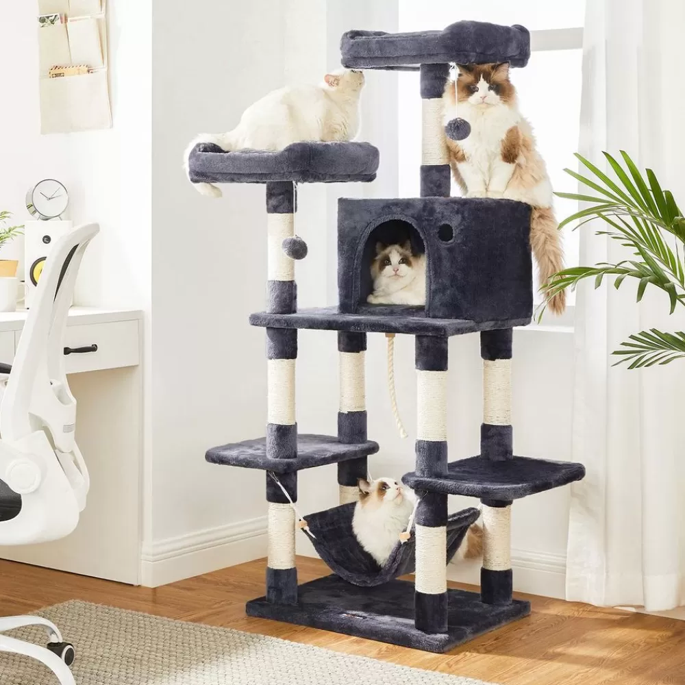 New SONGMICS Kratzbaum Katzenbaum mit Fellbällchen