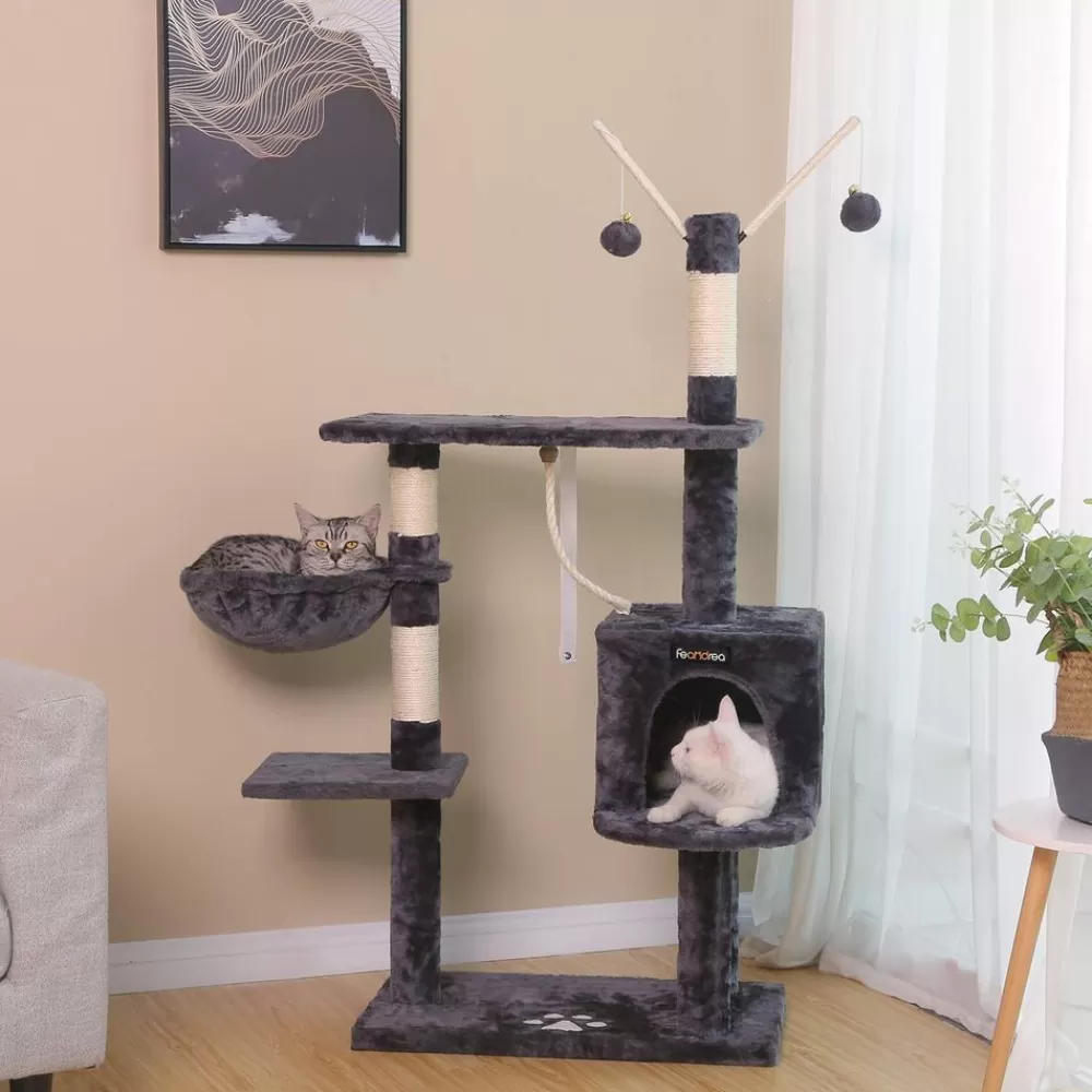 kratzbaum_mit_hhle__cm_rauchgrau_2.webp Fashion SONGMICS Kratzbaum mit Höhle 134 cm Rauchgrau