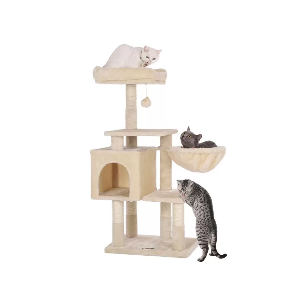 Discount SONGMICS Kratzbaum mit Liegemulde 110 cm Beige